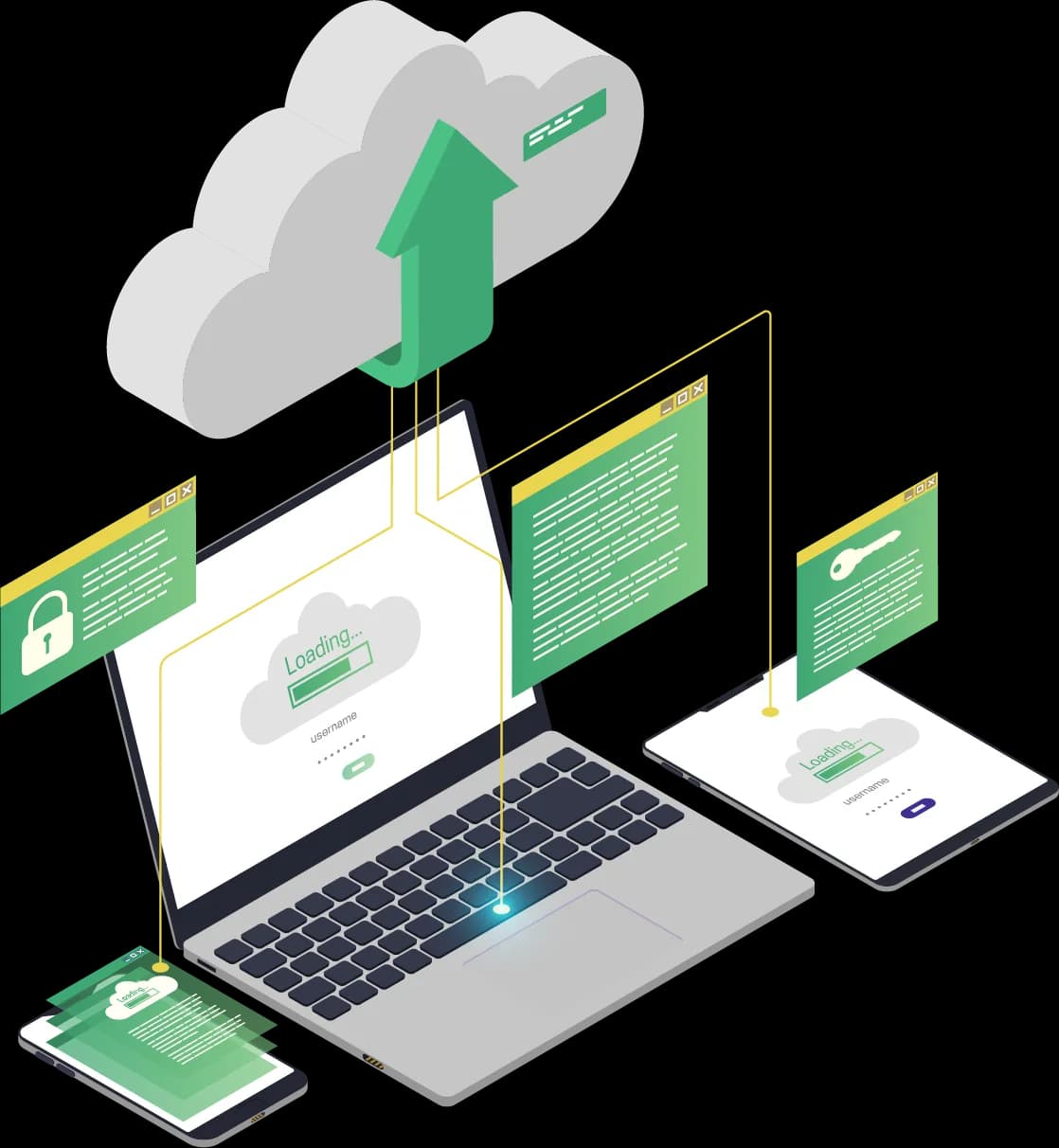 Illustration of a cloud-based app