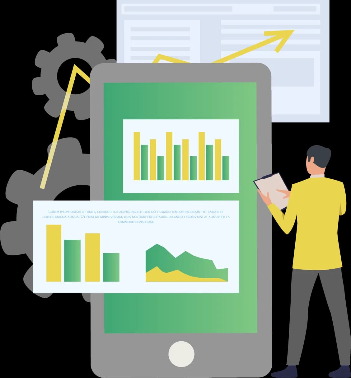 Illustration of stock analysis in the app