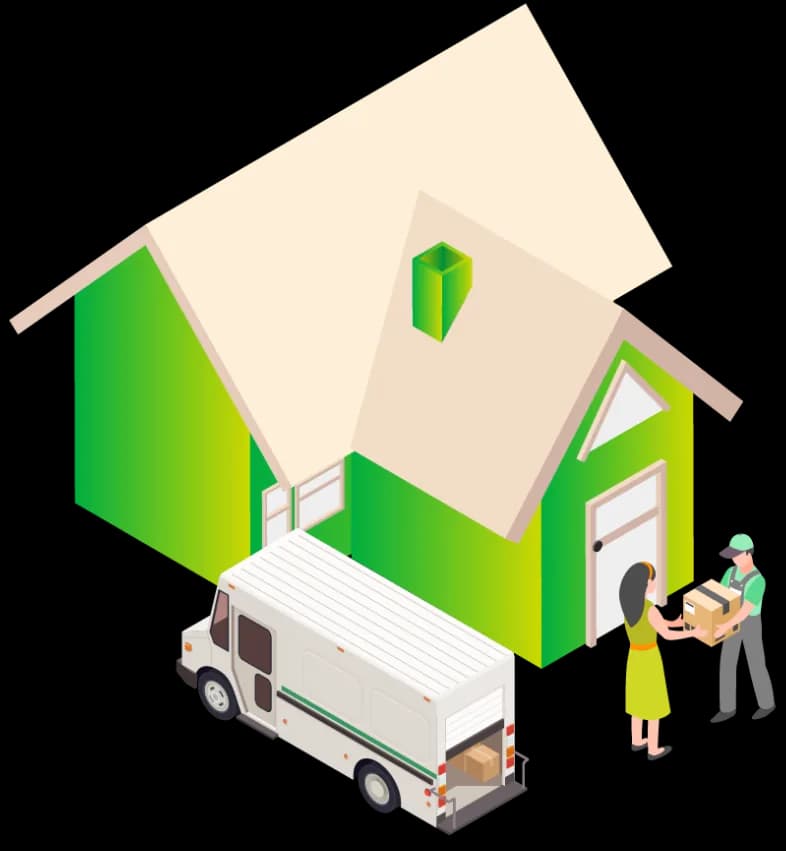 Illustration of a distributor delivering goods to a store