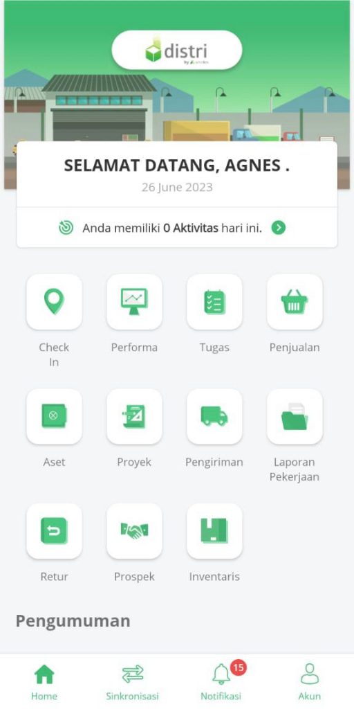 salesman login di sales app distri